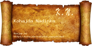 Kohajda Nadinka névjegykártya
